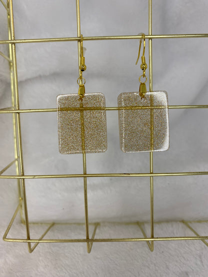 Gold Holographic Glitter Earrings