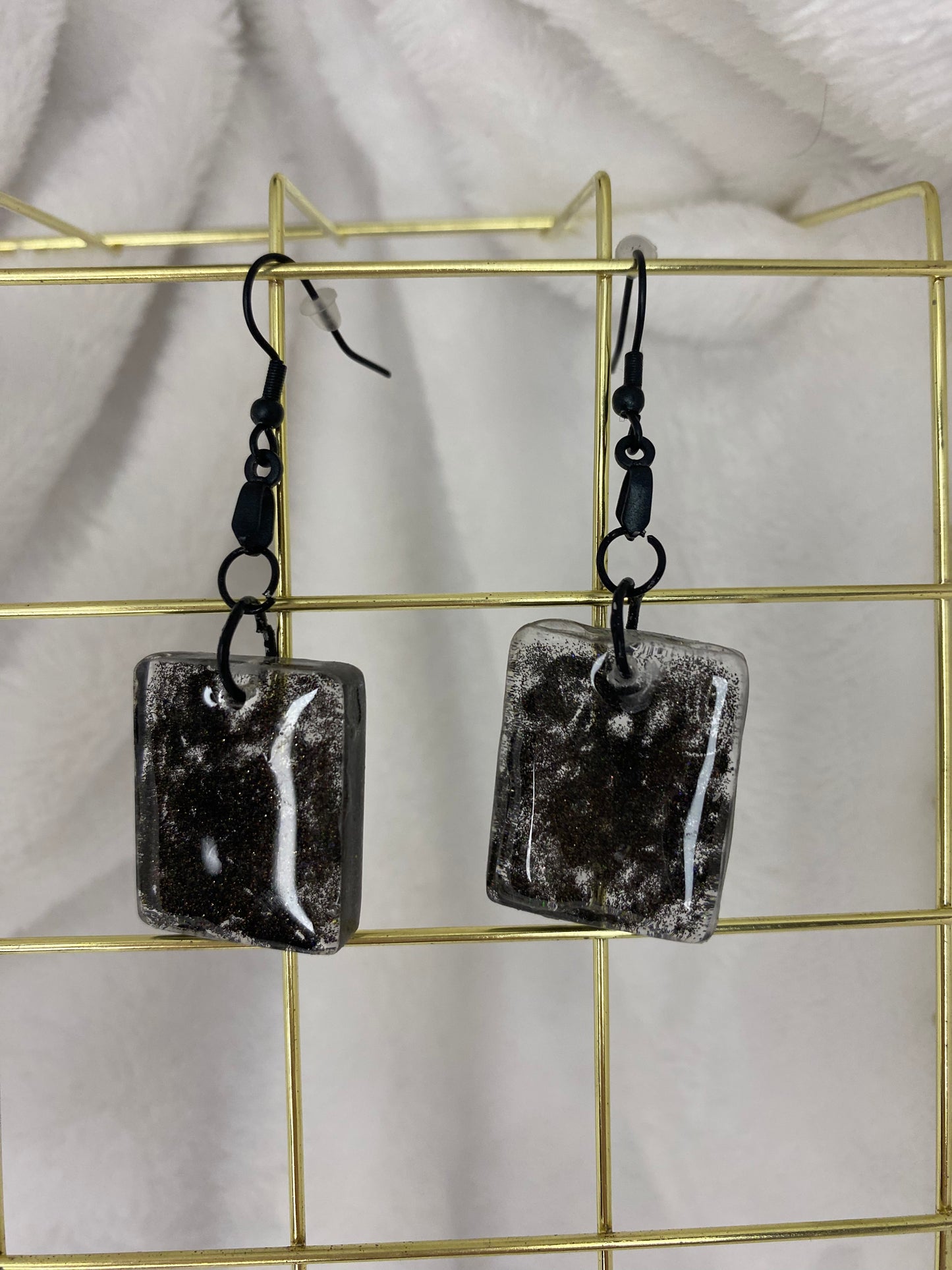 Holographic Glitter Earrings Rectangle Shaped