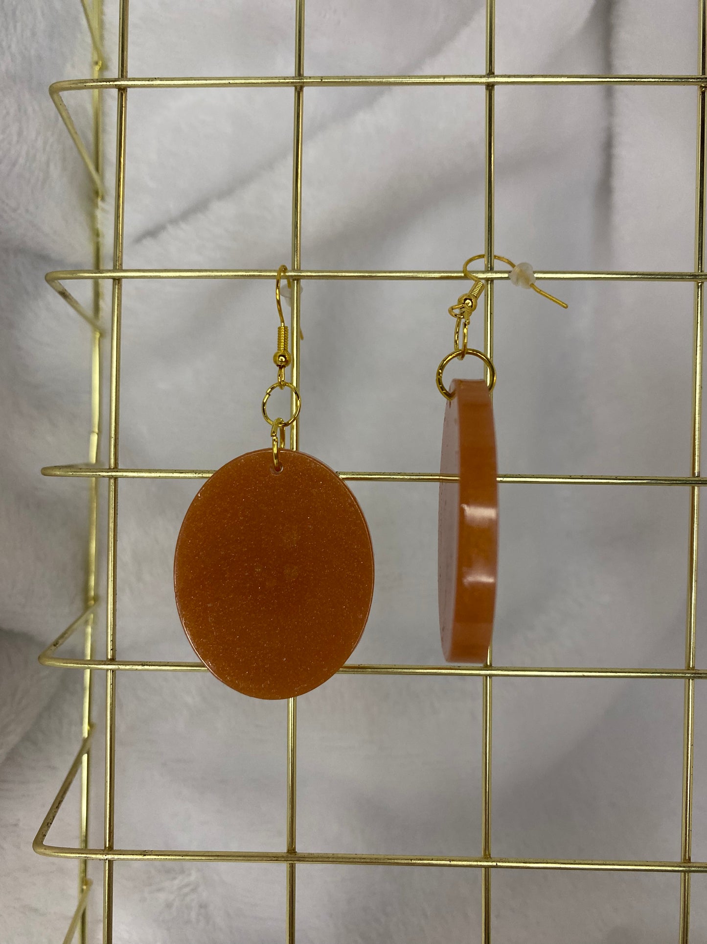 Golden Brown Oval Earrings Large Oval
