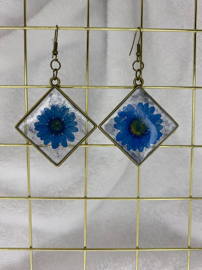 Flower with Glitter Earrings
