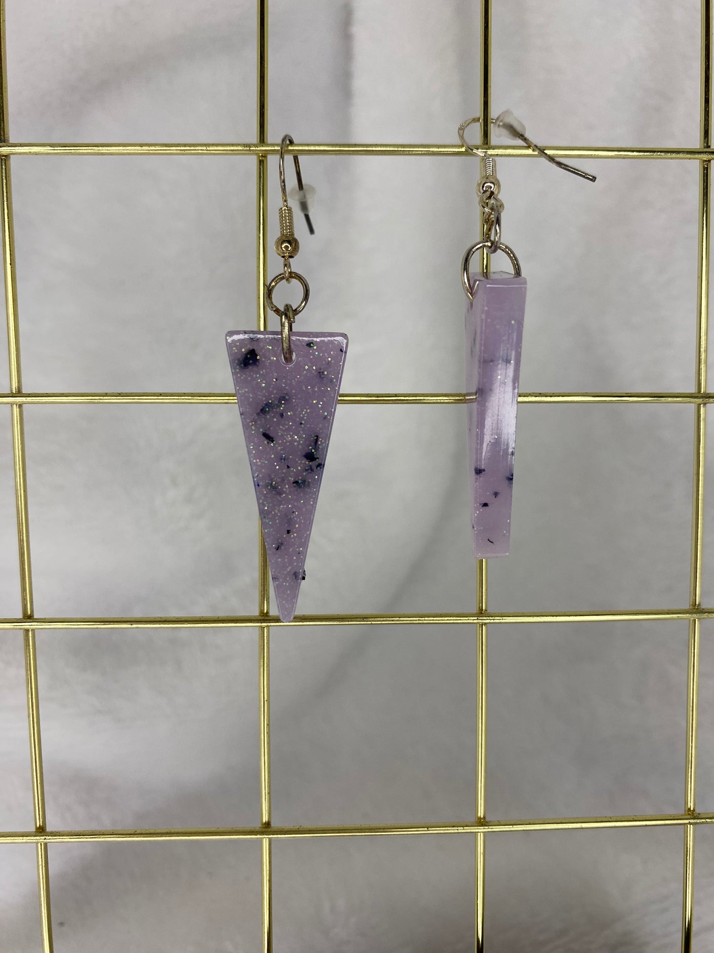 Medium Light Purple with Chunky Foil Earrings