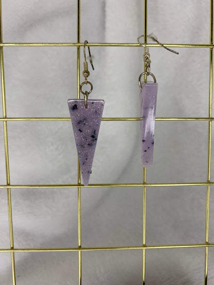 Medium Light Purple with Chunky Foil Earrings