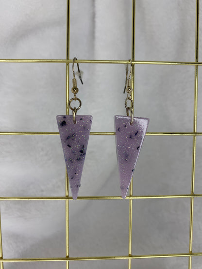 Medium Light Purple with Chunky Foil Earrings
