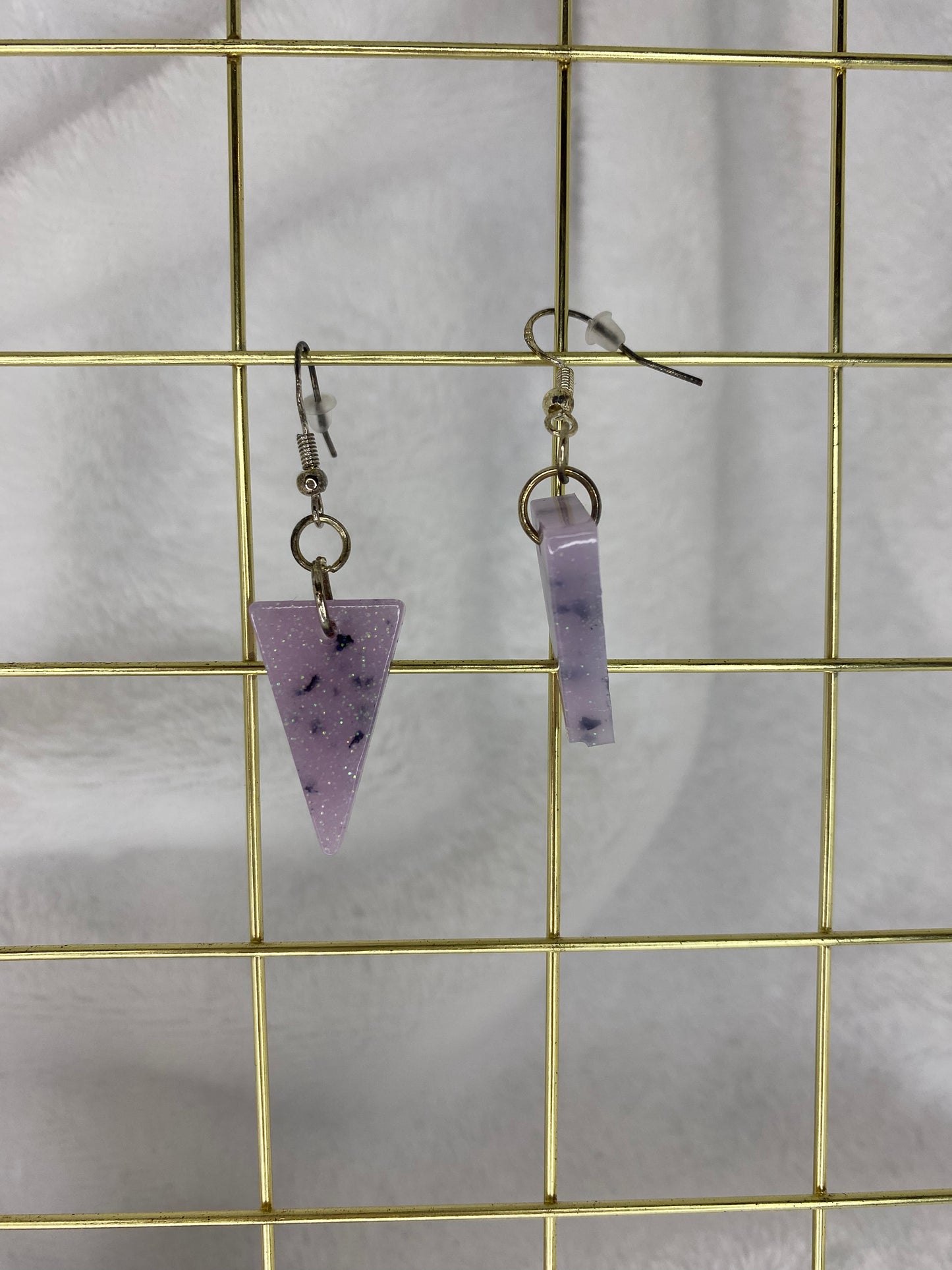 Small Light Purple with Chunky Foil Resin Earrings