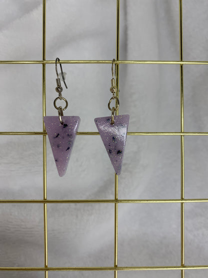 Small Light Purple with Chunky Foil Resin Earrings