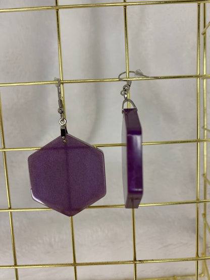 Purple Resin Earrings