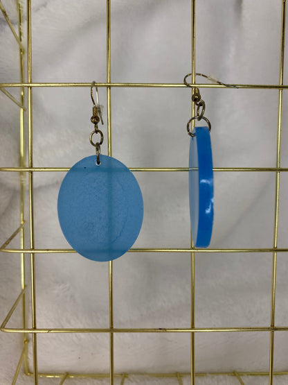 Medium Blue Earrings Oval