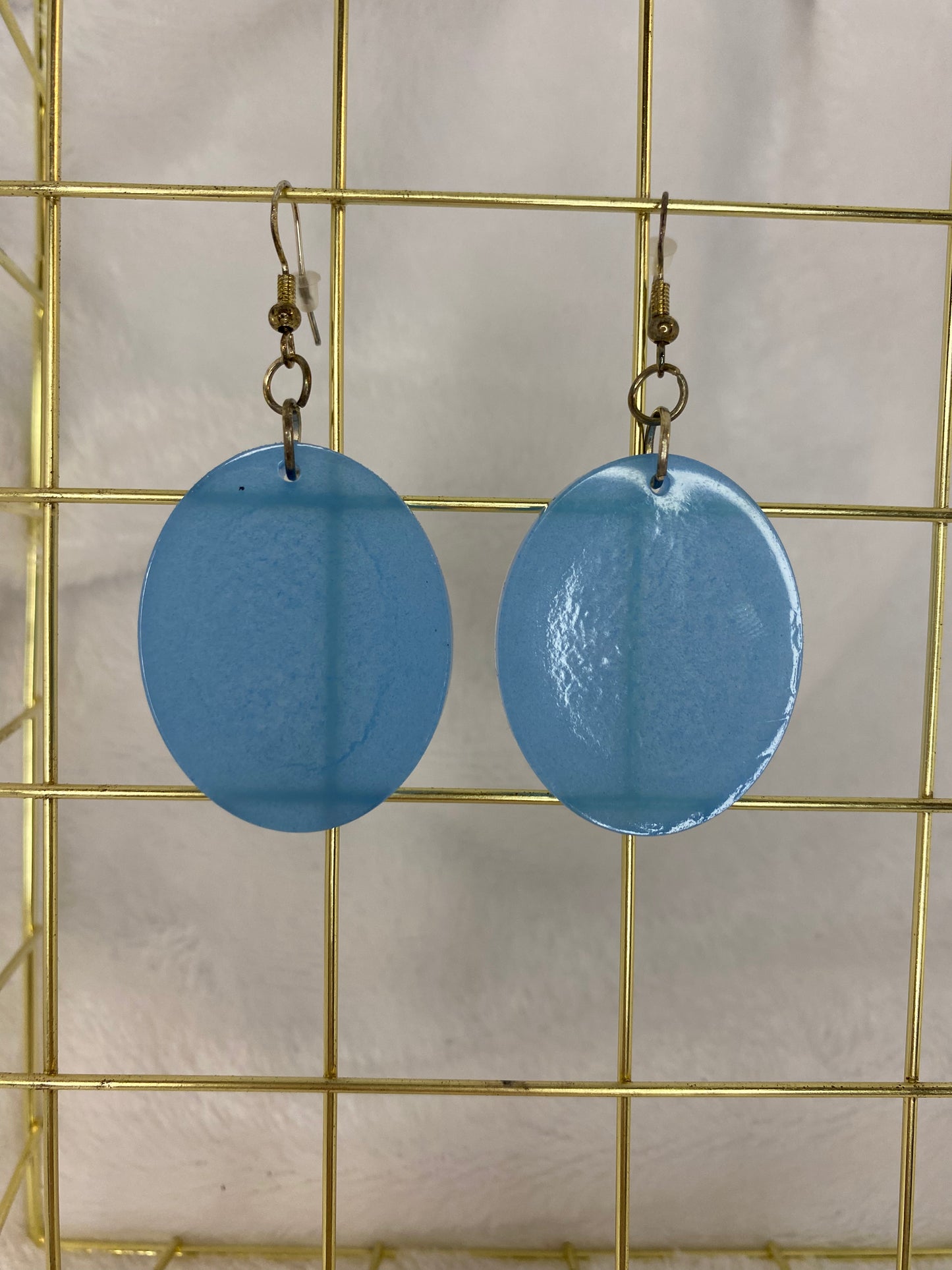 Medium Blue Earrings Oval