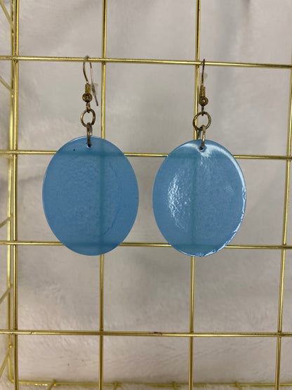 Medium Blue Earrings Oval