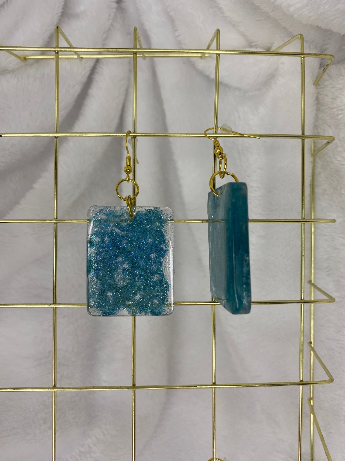 Holographic Glitter Earrings Rectangle Shaped