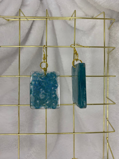 Holographic Glitter Earrings Rectangle Shaped