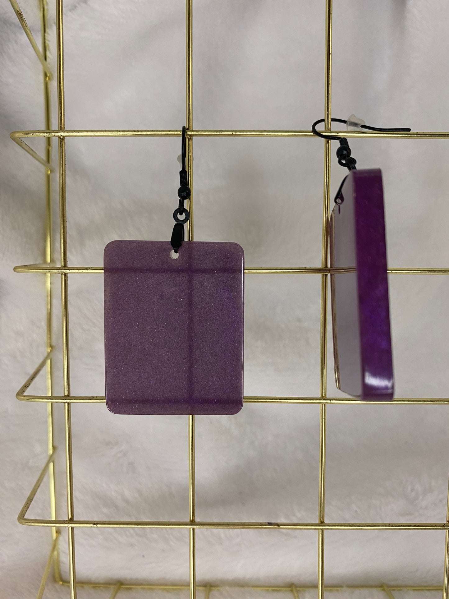 Purple Resin Earrings