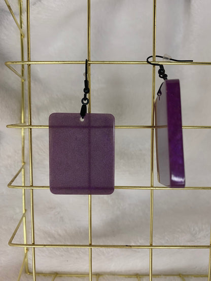 Purple Resin Earrings