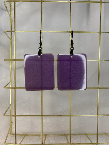 Purple Resin Earrings