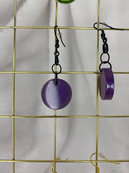 Purple Resin Earrings