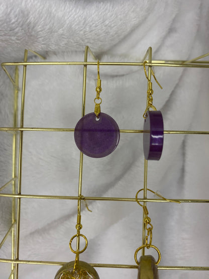Purple Resin Earrings