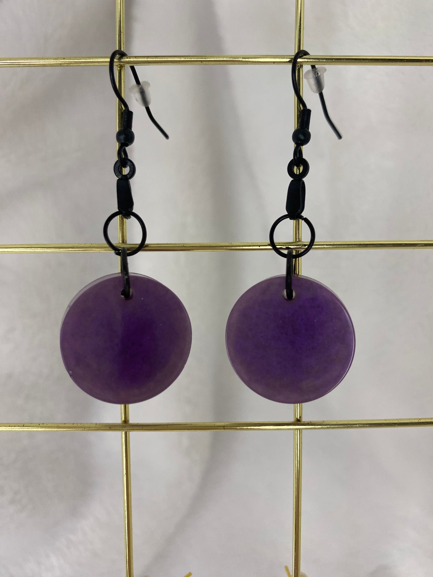 Purple Resin Earrings