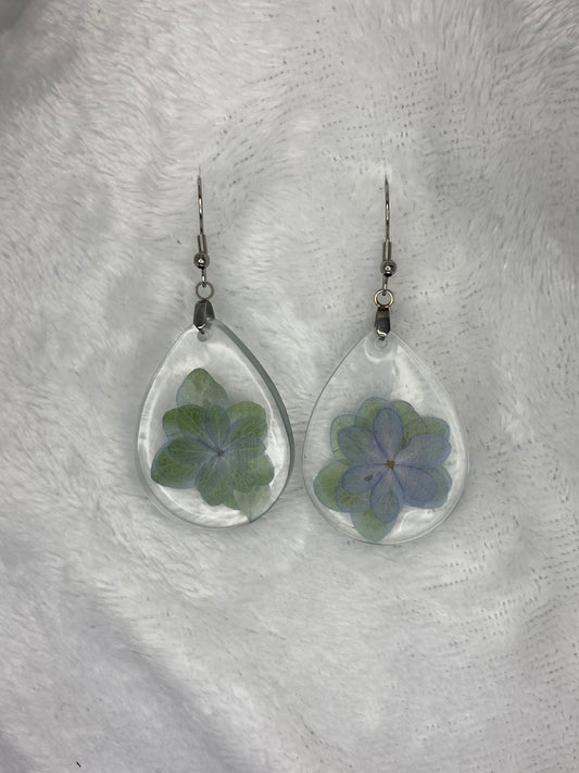 Teardrop with Flower Earrings