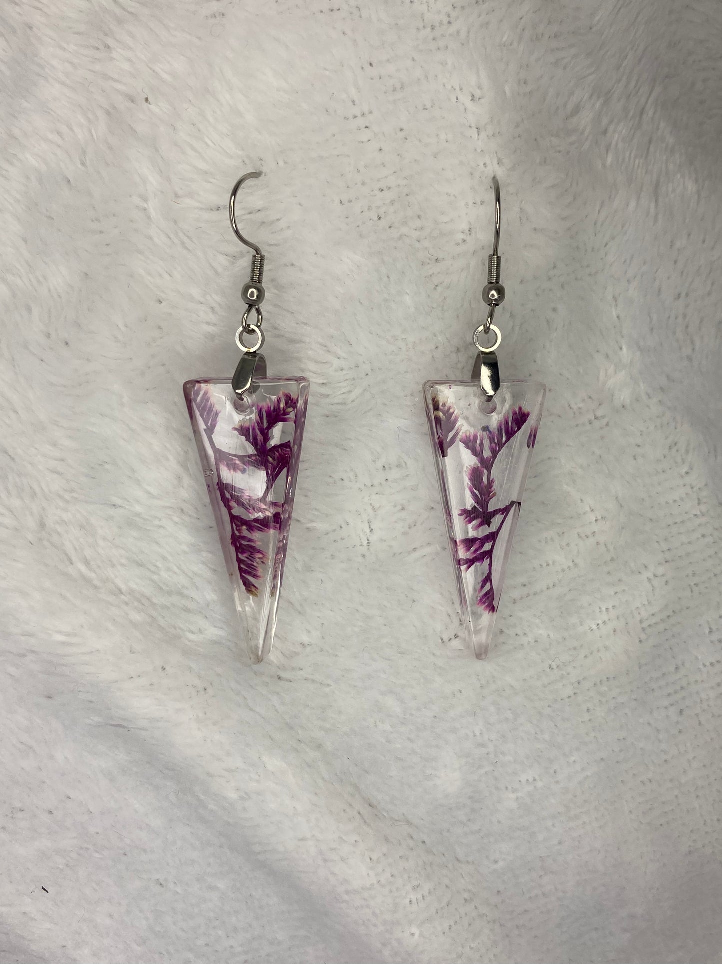 Medium Triangle with Flowers Earrings