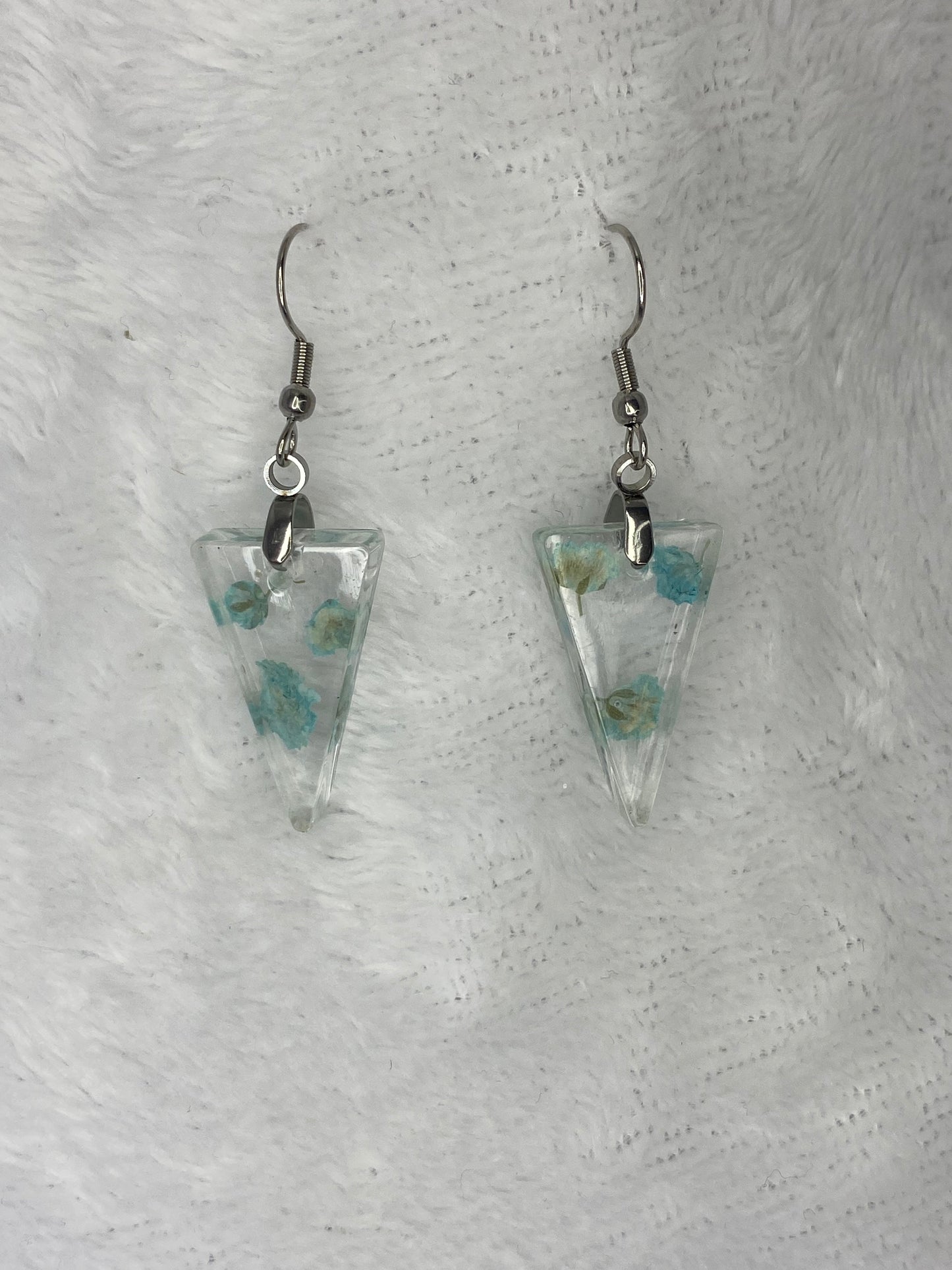 Small Triangle with Flowers Earrings