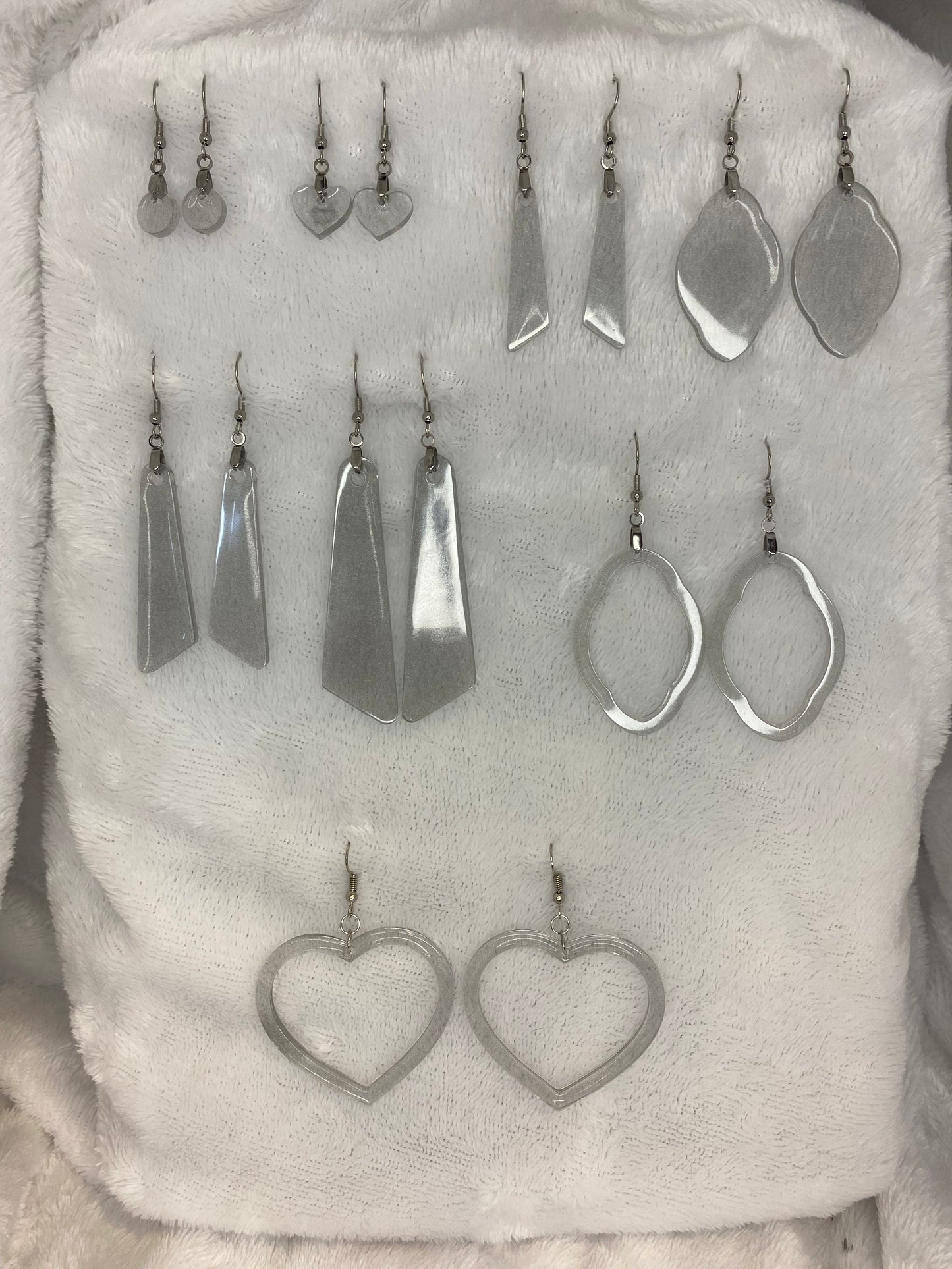 Silver/Gray Glitter Earrings