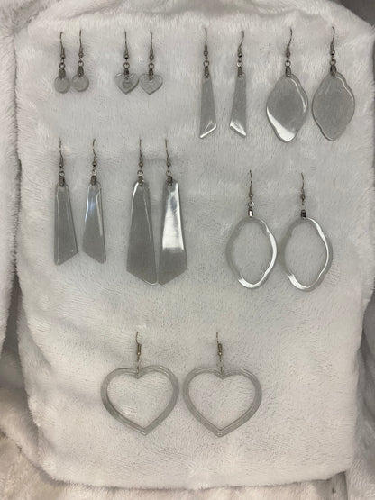 Silver/Gray Glitter Earrings