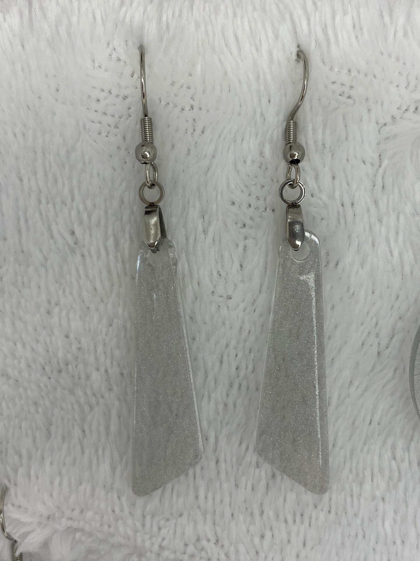 Silver/Gray Glitter Earrings