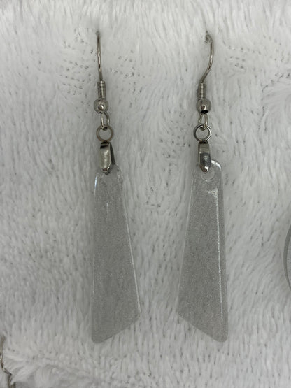 Silver/Gray Glitter Earrings