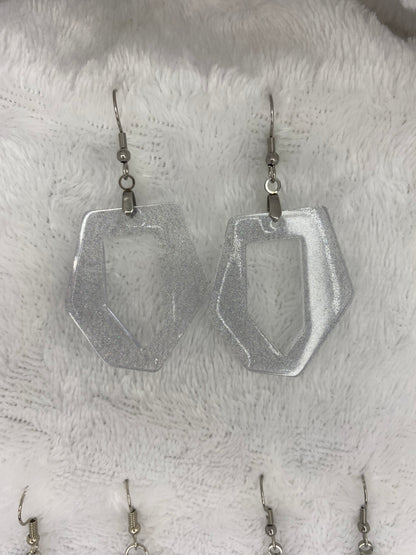 Holographic Silver Glitter Earrings