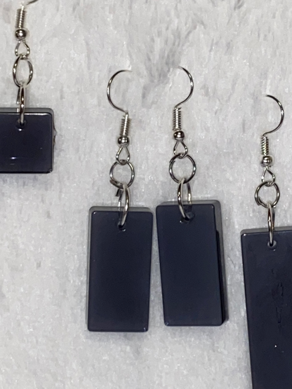 Medium Black Resin Earrings