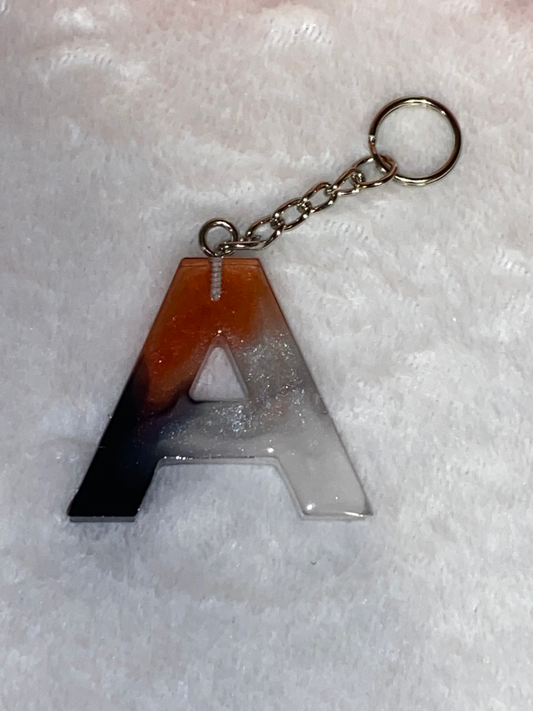 Multicolored Basic Font Letter Keychains