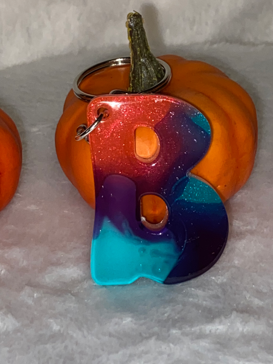 Multicolored Hippy Style Letter Keychains