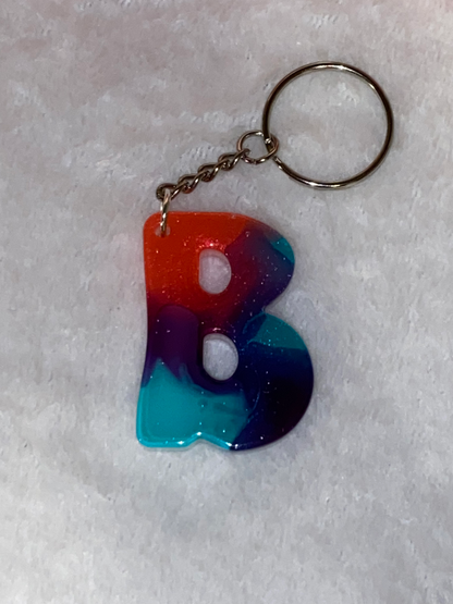 Multicolored Hippy Style Letter Keychains