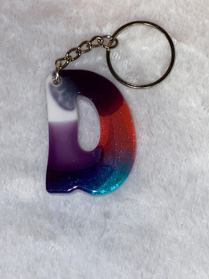 Multicolored Hippy Style Letter Keychains