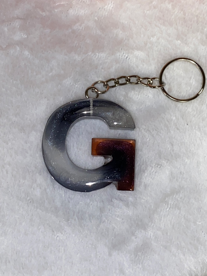 Multicolored Basic Font Letter Keychains