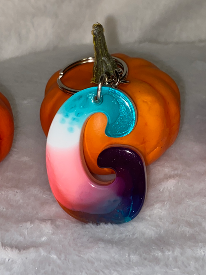 Multicolored Hippy Style Letter Keychains