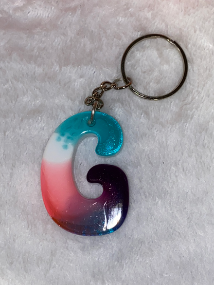 Multicolored Hippy Style Letter Keychains