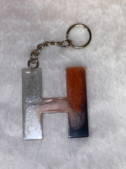 Multicolored Basic Font Letter Keychains