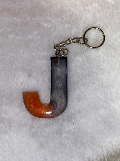Multicolored Basic Font Letter Keychains