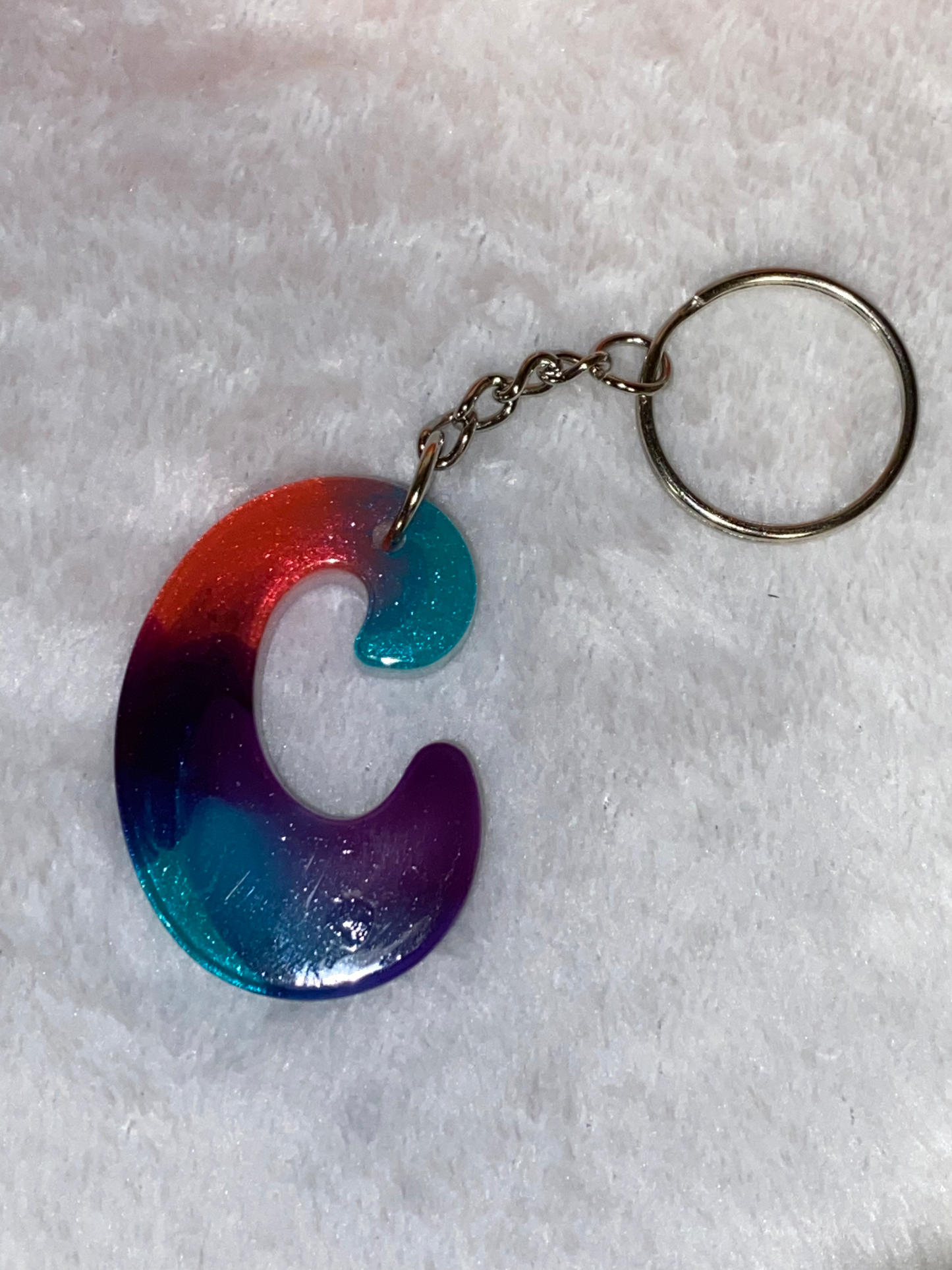 Multicolored Hippy Style Letter Keychains