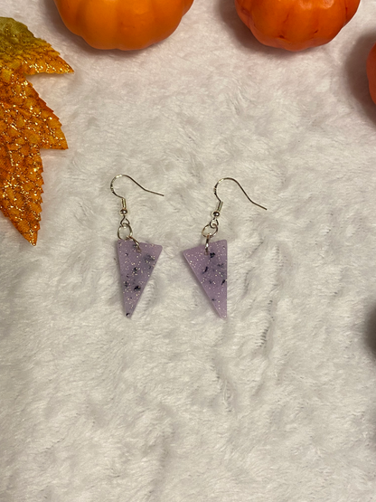 Small Light Purple with Chunky Foil Resin Earrings