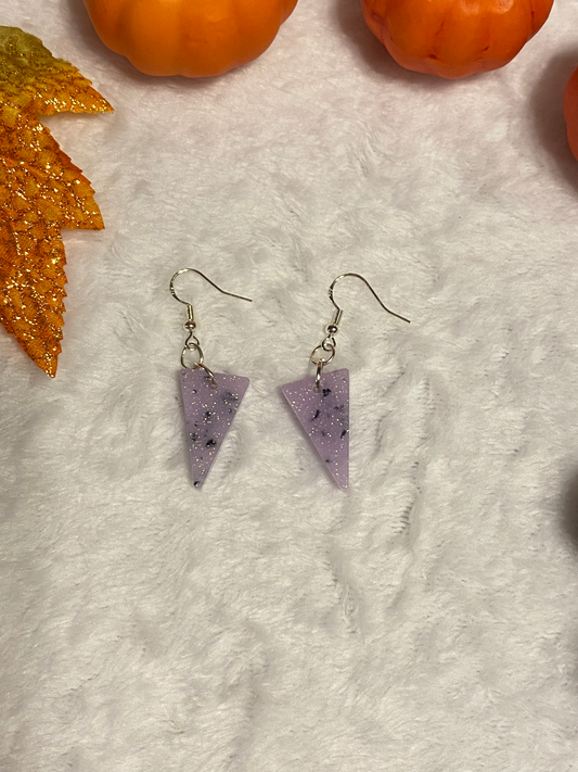 Small Light Purple with Chunky Foil Resin Earrings