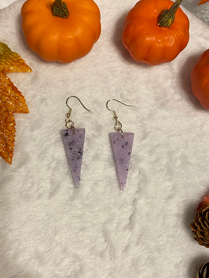 Medium Light Purple with Chunky Foil Earrings