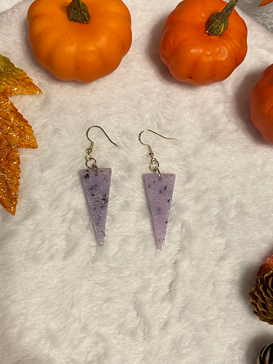 Medium Light Purple with Chunky Foil Earrings