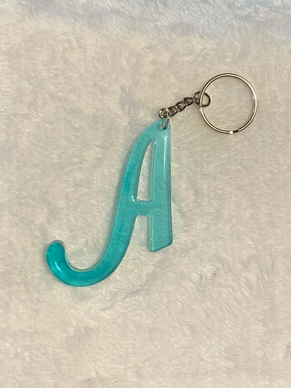 Turquoise Fancy Letter Keychains