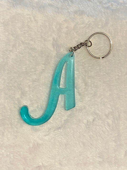 Turquoise Fancy Letter Keychains