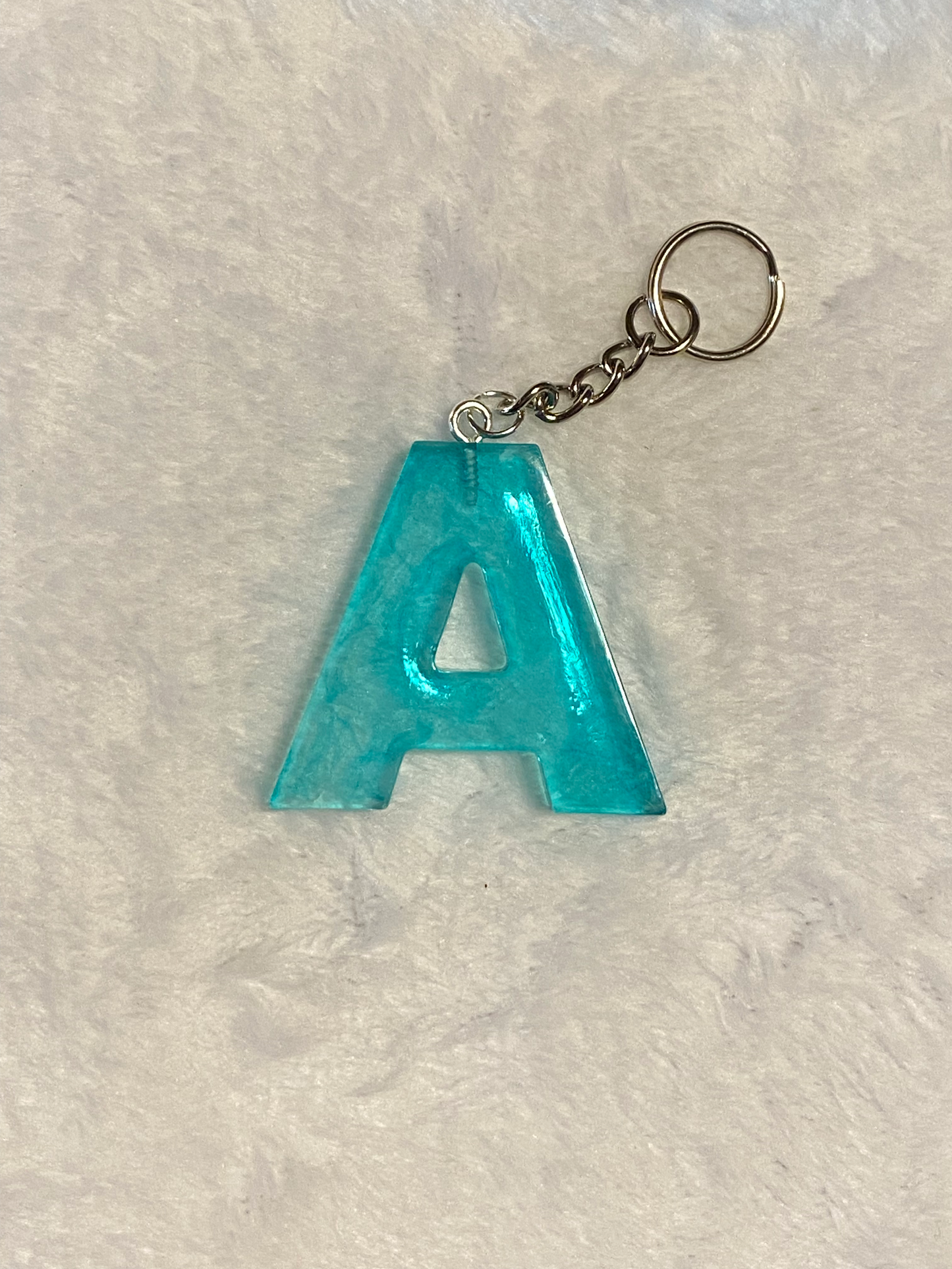 Turquoise Basic Font Letter Keychains