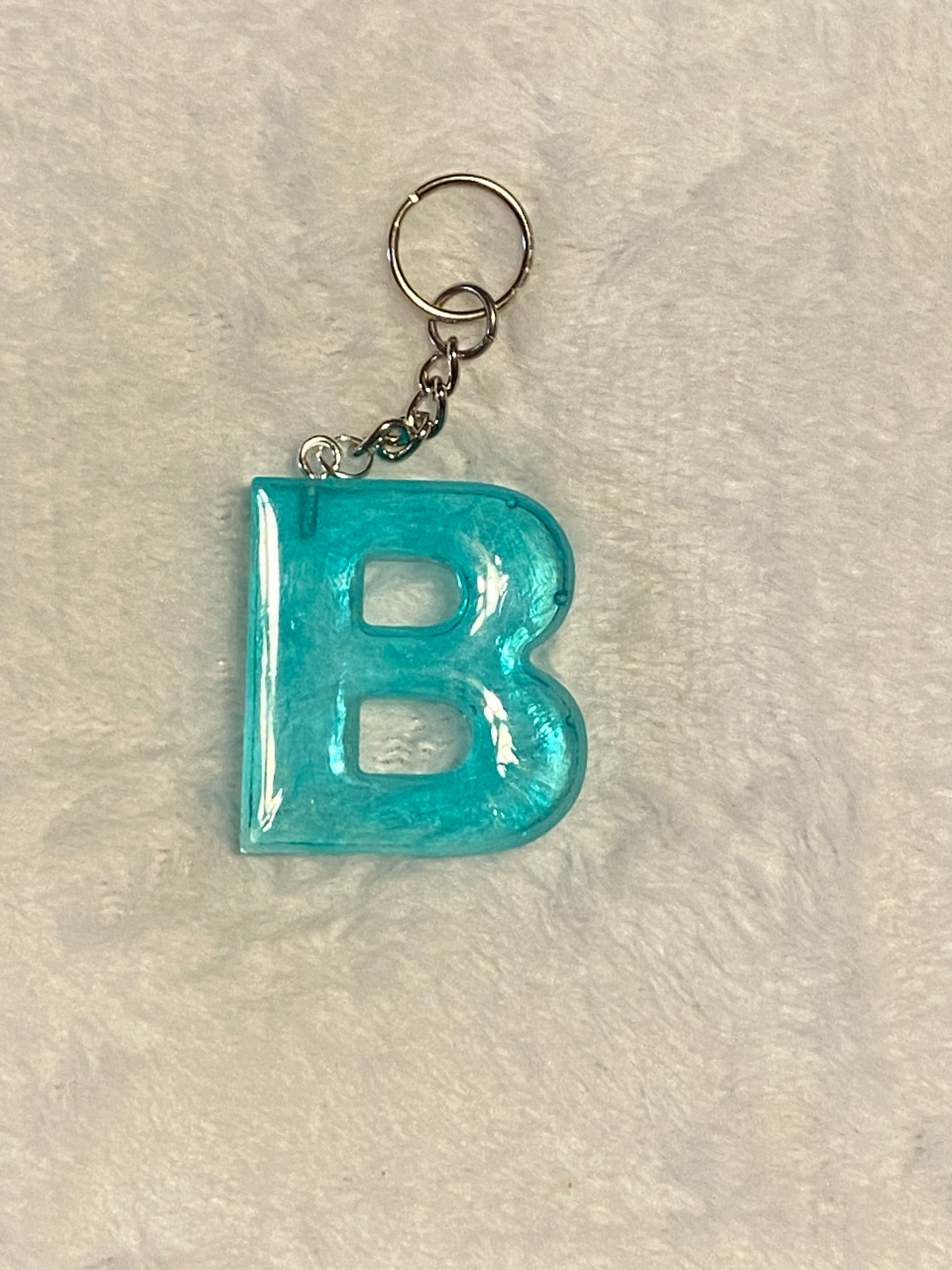 Turquoise Basic Font Letter Keychains