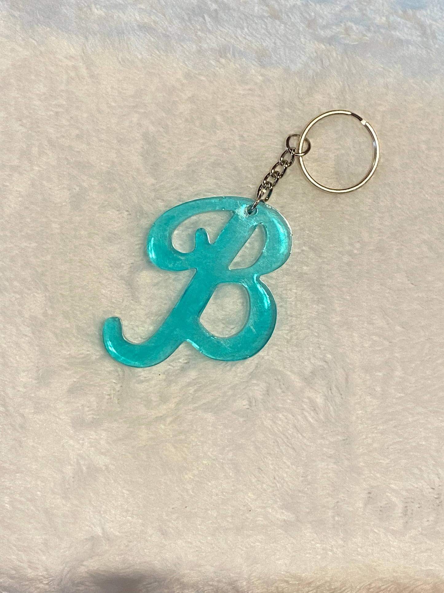 Turquoise Fancy Letter Keychains