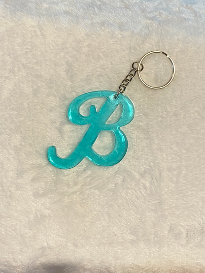 Turquoise Fancy Letter Keychains